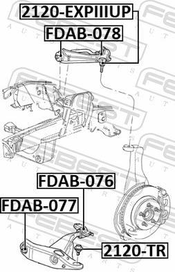 Febest FDAB-076 - Сайлентблок, важіль підвіски колеса autozip.com.ua