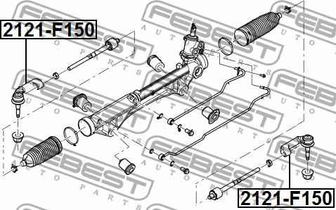 Febest 2121-F150 - Наконечник рульової тяги, кульовий шарнір autozip.com.ua