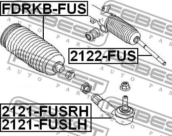 Febest 2121-FUSLH - Наконечник рульової тяги, кульовий шарнір autozip.com.ua