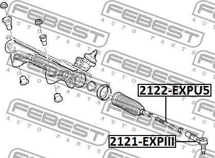 Febest 2122-EXPU5 - Осьовий шарнір, рульова тяга autozip.com.ua