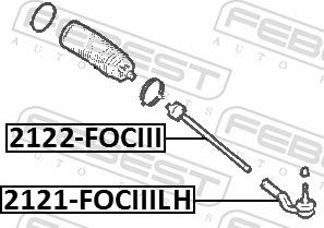 Febest 2122-FOCIII - Осьовий шарнір, рульова тяга autozip.com.ua