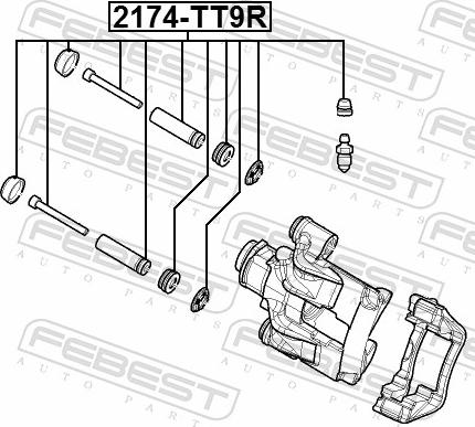Febest 2174-TT9R - Комплект направляючої гільзи autozip.com.ua