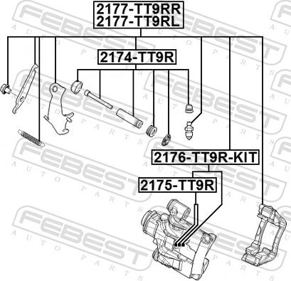 Febest 2176-TT9R-KIT - Ремкомплект, гальмівний супорт autozip.com.ua