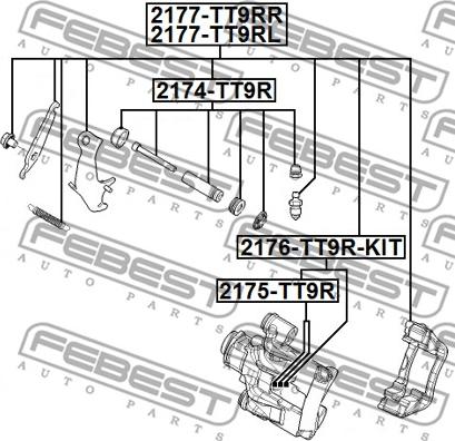 Febest 2176-TT9R-KIT - Ремкомплект, гальмівний супорт autozip.com.ua