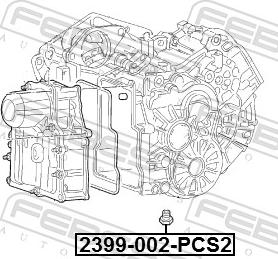 Febest 2399-002-PCS2 - Різьбова пробка, масляний піддон autozip.com.ua