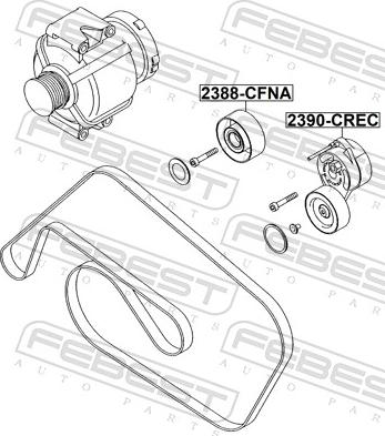Febest 2390-CREC - Натягувач ременя, клинові зуб. autozip.com.ua