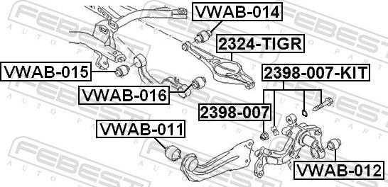 Febest 2398-007 - Болт регулювання розвалу коліс autozip.com.ua