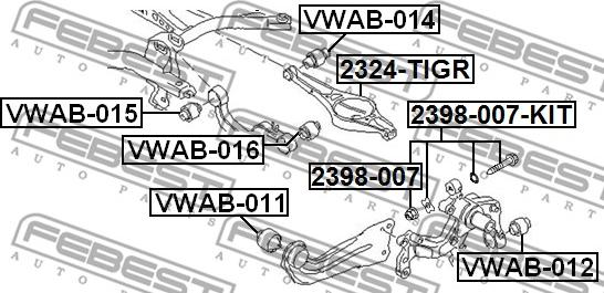 Febest 2398-007 - Болт регулювання розвалу коліс autozip.com.ua