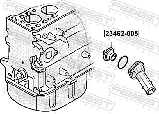 Febest 23462-005 - Термостат, охолоджуюча рідина autozip.com.ua