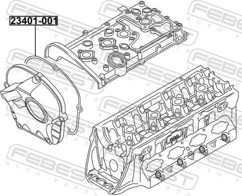 Febest 23401-001 - Прокладка, картер рульового механізму autozip.com.ua