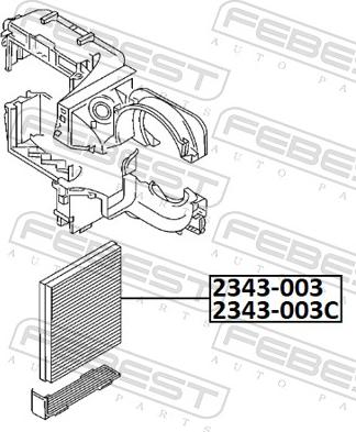 Febest 2343-003 - Фільтр, повітря у внутрішній простір autozip.com.ua