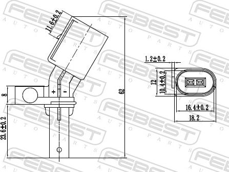 Febest 23606-009 - Датчик ABS, частота обертання колеса autozip.com.ua