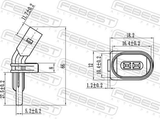 Febest 23606-005 - Датчик ABS, частота обертання колеса autozip.com.ua