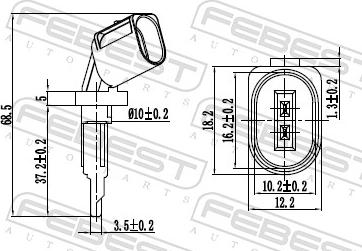 Febest 23606-018 - Датчик ABS, частота обертання колеса autozip.com.ua