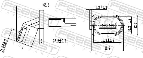 Febest 23606-017 - Датчик ABS, частота обертання колеса autozip.com.ua