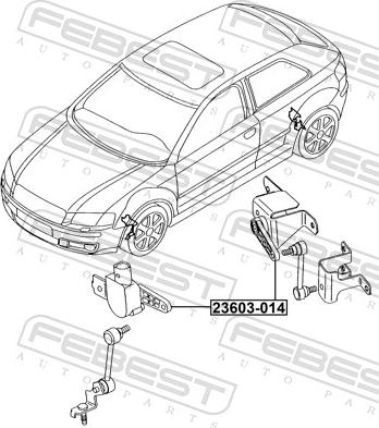 Febest 23603-014 - Датчик, регулювання кута Нахил фар autozip.com.ua