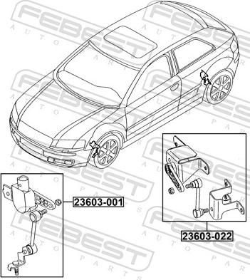 Febest 23603-022 - Датчик, регулювання кута Нахил фар autozip.com.ua