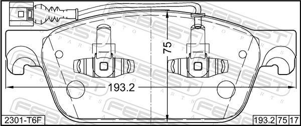 Febest 2301-T6F - Гальмівні колодки, дискові гальма autozip.com.ua