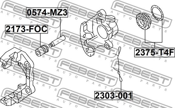 Febest 2303-001 - Пружина, колодки дискового гальма autozip.com.ua