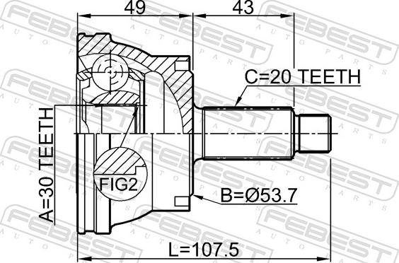 Febest 2310-035 - Шарнір, ШРУС, приводний вал autozip.com.ua