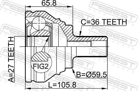 Febest 2310-031 - Шарнір, ШРУС, приводний вал autozip.com.ua