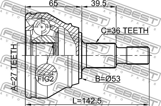 Febest 2310-033 - Шарнірний комплект, ШРУС, приводний вал autozip.com.ua