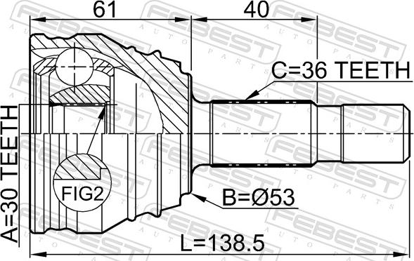 Febest 2310-029 - Шарнір, ШРУС, приводний вал autozip.com.ua