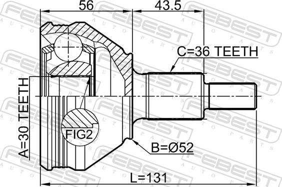 Febest 2310-PV - Шарнір, ШРУС, приводний вал autozip.com.ua