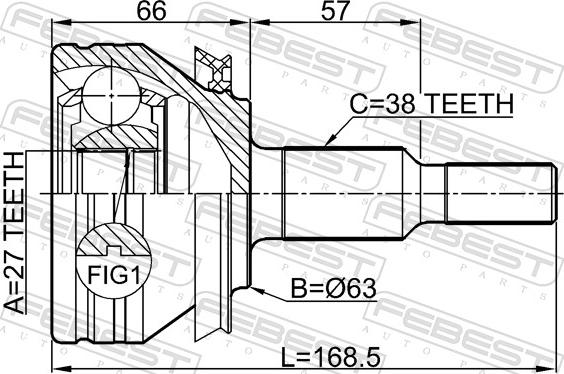 Febest 2310-T5 - Шарнір, ШРУС, приводний вал autozip.com.ua