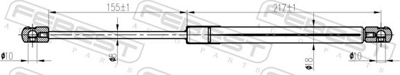 Febest 23117-004 - Газова пружина, капот autozip.com.ua