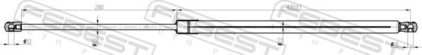 Febest 23117-014 - Газова пружина, кришка багажник autozip.com.ua