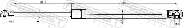 Febest 23117-010 - Газова пружина, капот autozip.com.ua