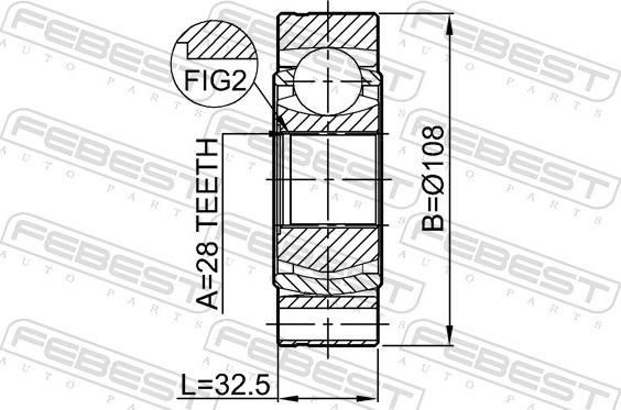Febest 2311-B6 - Шарнір, ШРУС, приводний вал autozip.com.ua