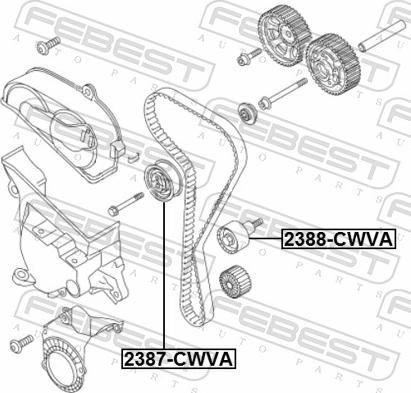 Febest 2388-CWVA - Паразитний / Провідний ролик, зубчастий ремінь autozip.com.ua