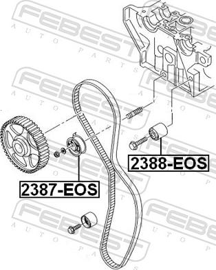 Febest 2388-EOS - Паразитний / Провідний ролик, зубчастий ремінь autozip.com.ua