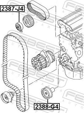Febest 2388-G4 - Паразитний / Провідний ролик, зубчастий ремінь autozip.com.ua