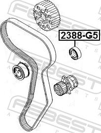 Febest 2388-G5 - Паразитний / Провідний ролик, зубчастий ремінь autozip.com.ua