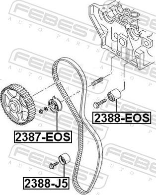 Febest 2387-EOS - Натяжний ролик, ремінь ГРМ autozip.com.ua