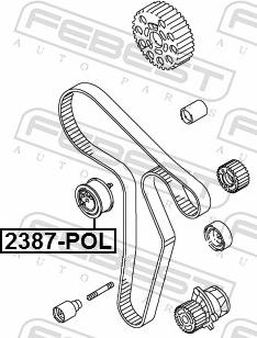 Febest 2387-POL - Натяжний ролик, ремінь ГРМ autozip.com.ua