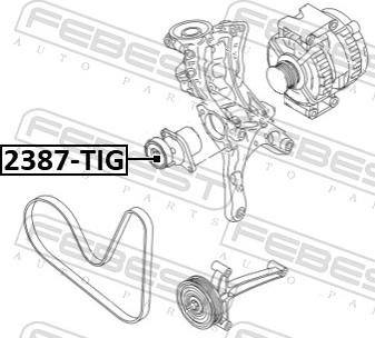 Febest 2387-TIG - Паразитний / провідний ролик, поліклиновий ремінь autozip.com.ua