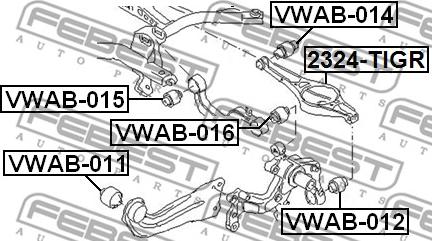 Febest VWAB-011 - Сайлентблок, важеля підвіски колеса autozip.com.ua