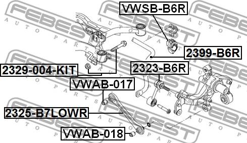 Febest 2325-B7LOWR - Важіль незалежної підвіски колеса autozip.com.ua