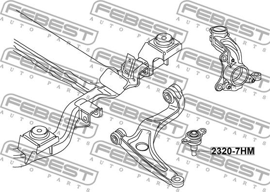 Febest 2320-7HM - Шарова опора, несучий / направляючий шарнір autozip.com.ua