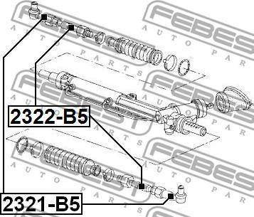 Febest 2322-B5 - Осьовий шарнір, рульова тяга autozip.com.ua