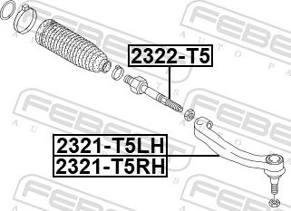 Febest 2322-T5 - Осьовий шарнір, рульова тяга autozip.com.ua
