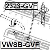 Febest VWSB-GVF - Втулка стабілізатора AUDI Q3. SEAT ALTEA. VW PASSAT 05-перед. міст із двох сторін Вир-во FEBEST autozip.com.ua