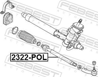 Febest 2322-POL - Осьовий шарнір, рульова тяга autozip.com.ua