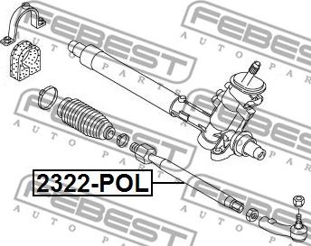 Febest 2322-POL - Осьовий шарнір, рульова тяга autozip.com.ua