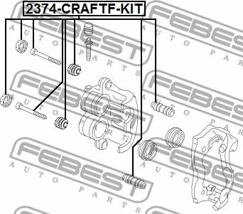 Febest 2374-CRAFTF-KIT - Направляючий болт, корпус скоби гальма autozip.com.ua