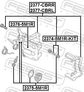 Febest 2375-5M1R - Ремкомплект, гальмівний супорт autozip.com.ua